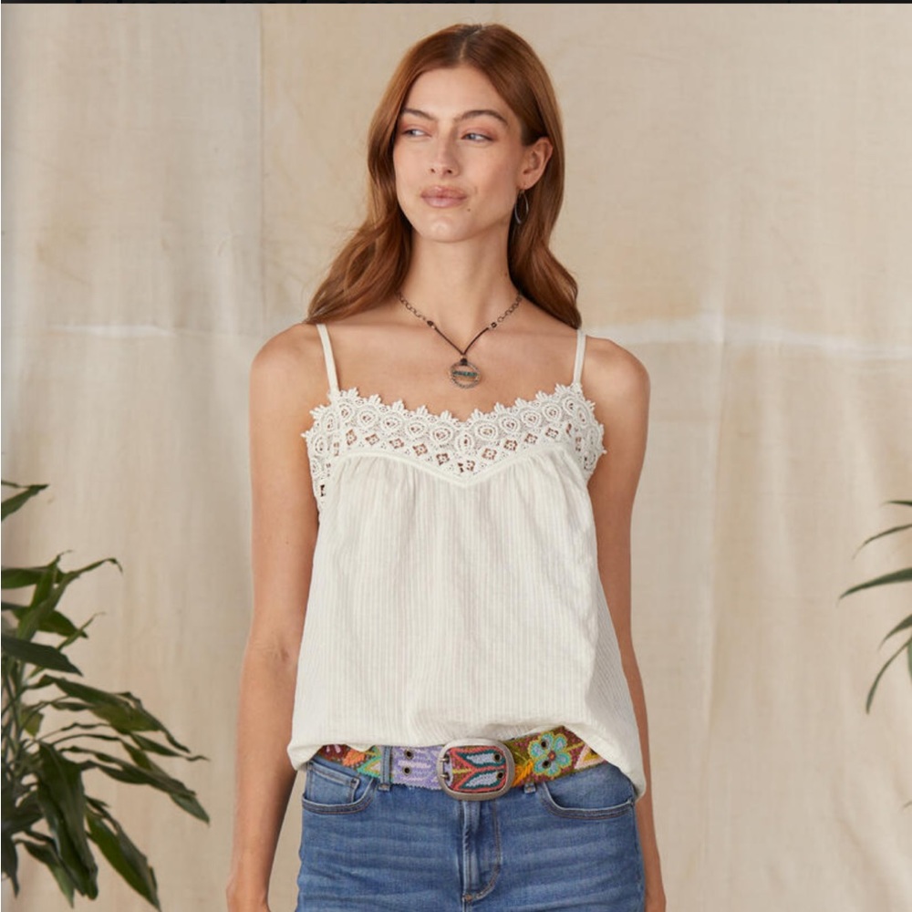 Sundance Cream Camisole with Lace Trim